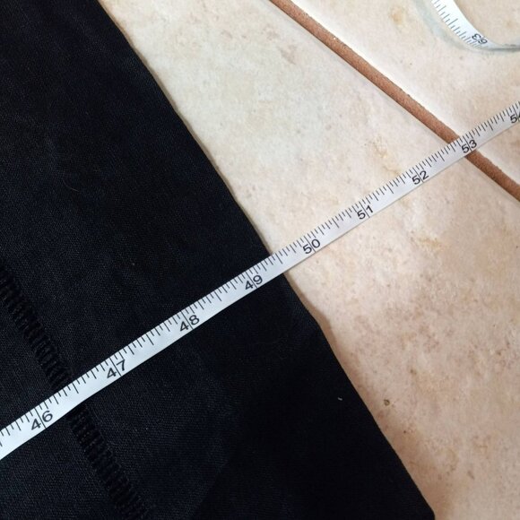 Garnet Hill Black Linen Lattice Cutout Maxi Dress Minimalist Versatile Beach 6P - Picture 9 of 9